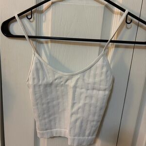 Nikibiki White Ribbed Spaghetti Strap Top